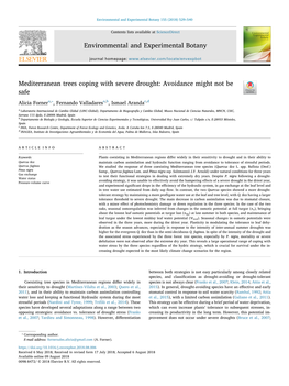 Mediterranean Trees Coping with Severe Drought Avoidance Might