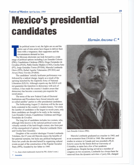 Mexico's Presidential Candidates Hernán Ancona C.*