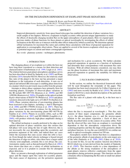 ON the INCLINATION DEPENDENCE of EXOPLANET PHASE SIGNATURES Stephen R