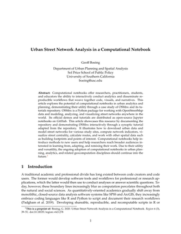 Urban Street Network Analysis in a Computational Notebook