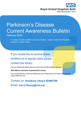 Parkinson's Disease Current Awareness Bulletin