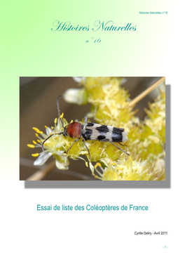 Histoires Naturelles N°16 Histoires Naturelles N°16