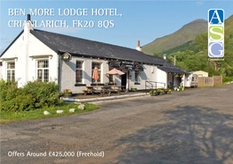 BEN MORE LODGE HOTEL, CRIANLARICH, FK20 8QS a S Gcommercial
