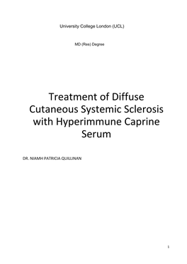 Treatment of Diffuse Cutaneous Systemic Sclerosis with Hyperimmune Caprine Serum