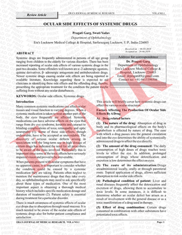 Ocular Side Effects of Systemic Drugs.Cdr
