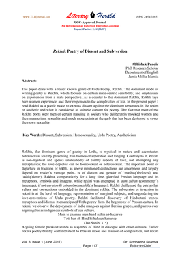 Literary Herald ISSN: 2454-3365 UGC-Approved Journal an International Refereed English E-Journal Impact Factor: 2.24 (IIJIF)