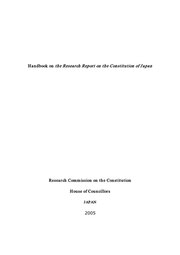 Handbook on the Research Report on the Constitution of Japan