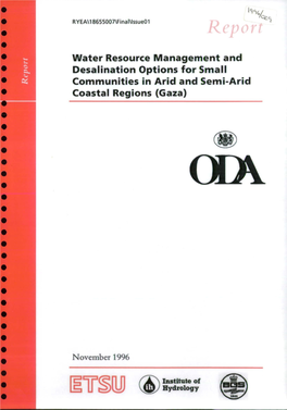 Water Resource Management and Desalination Options for Small Communities in Arid and Semi-Arid Coastal Regions (Gaza)