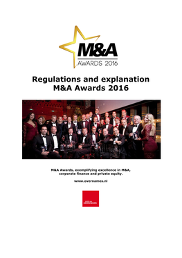 Regulations and Explanation M&A Awards 2016