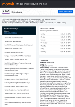 105 Bus Time Schedule & Line Route