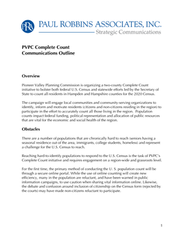 PVPC Complete Count Communications Outline