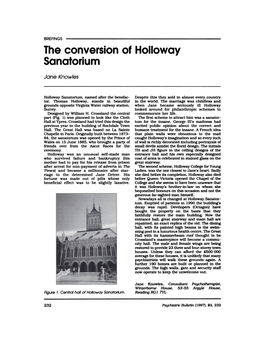 The Conversion of Holloway Sanatorium