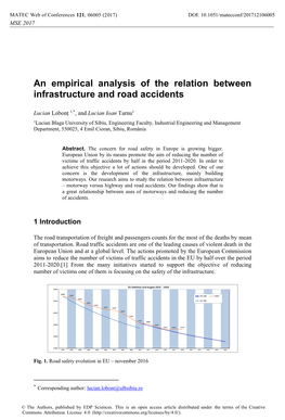 An Empirical Analysis of the Relation Between Infrastructure and Road Accidents