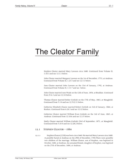 The Cleator Family