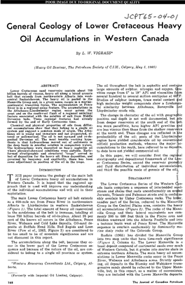 General Geology of Lower Cretaceous Heavy Oil