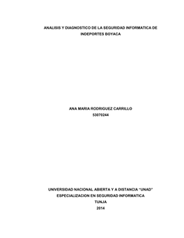 Analisis Y Diagnostico De La Seguridad Informatica De Indeportes Boyaca