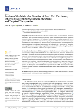 Review of the Molecular Genetics of Basal Cell Carcinoma; Inherited Susceptibility, Somatic Mutations, and Targeted Therapeutics