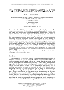 BUMROONGSOOK, S.: Impact of Leaf Eating