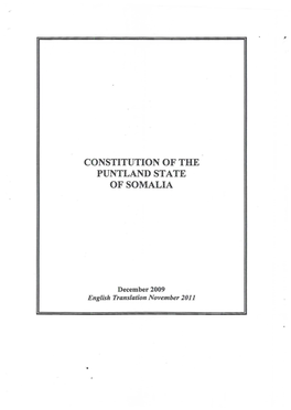 Constitution of the Puntland State of Somalia