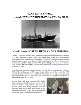 Cable Layer JOSEPH HENRY - NNS Hull #114