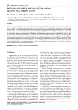 Extent and Reasons for Meadows in South Bohemia Becoming Unsuitable for Orchids