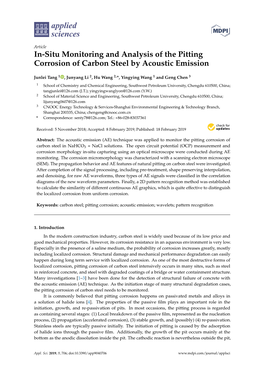 In-Situ Monitoring and Analysis of the Pitting Corrosion of Carbon Steel by Acoustic Emission