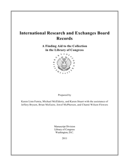 International Research and Exchanges Board Records