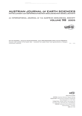 AUSTRIAN JOURNAL of EARTH SCIENCES Volume 98 2005