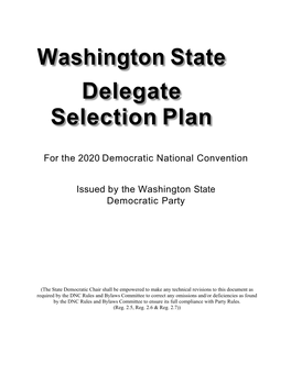 Delegate Selection Plan