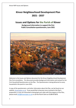 Kinver NDP Issues and Options