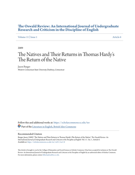 The Natives and Their Returns in Thomas Hardy's the Return of the Native