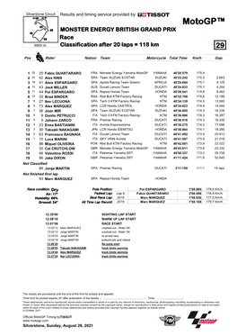 R Race CLASSIFICATION