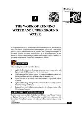 5 the Work of Running Water and Underground Water
