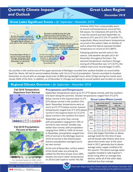 Quarterly Climate Impacts and Outlook for the Great Lakes Region