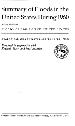 Summary of Floods Ir the United States During 1960