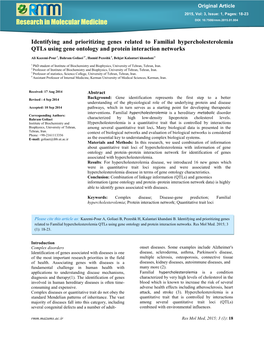 Identification and Prioritization Genes