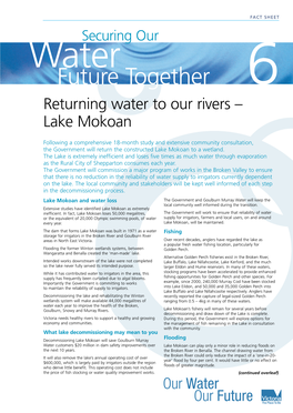 Future Together 6 Returning Water to Our Rivers – Lake Mokoan