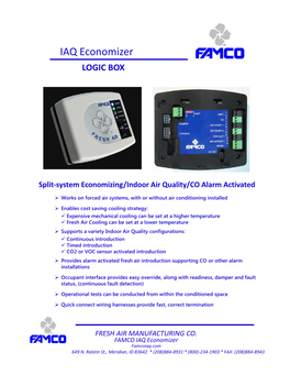 IAQ Economizer LOGIC BOX