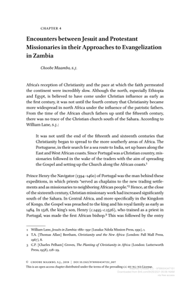 Encounters Between Jesuit and Protestant Missionaries in Their Approaches to Evangelization in Zambia
