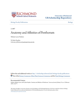 Anatomy and Affinities of Penthorum Melanie Lynn Haskins