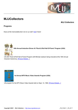 Mjjcollectors MJJ Collectors