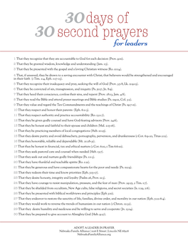 30Days of 30Second Prayers