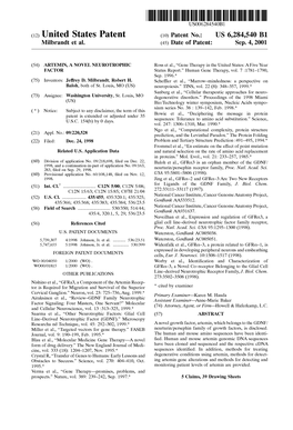 (12) United States Patent (10) Patent No.: US 6,284,540 B1 Milbrandt Et Al