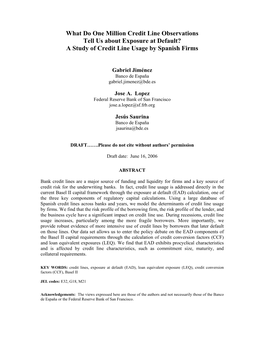 What Do One Million Credit Line Observations Tell Us About Exposure at Default? a Study of Credit Line Usage by Spanish Firms