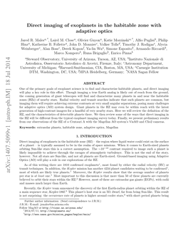 Direct Imaging of Exoplanets in the Habitable Zone with Adaptive Optics