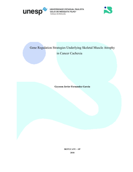 Gene Regulation Strategies Underlying Skeletal Muscle Atrophy in Cancer Cachexia