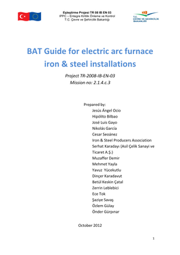 BAT Guide for Electric Arc Furnace Iron & Steel Installations