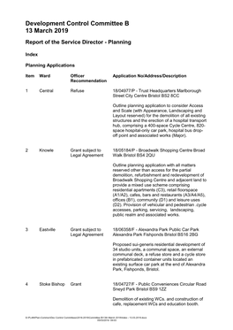 Development Control Committee B 13 March 2019