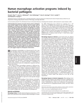 Human Macrophage Activation Programs Induced by Bacterial Pathogens