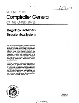 GGD-81-83 Illegal Tax Protesters Threaten System